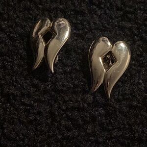 Women’s Monet Gold Tone Heart Design Clip On Earrings